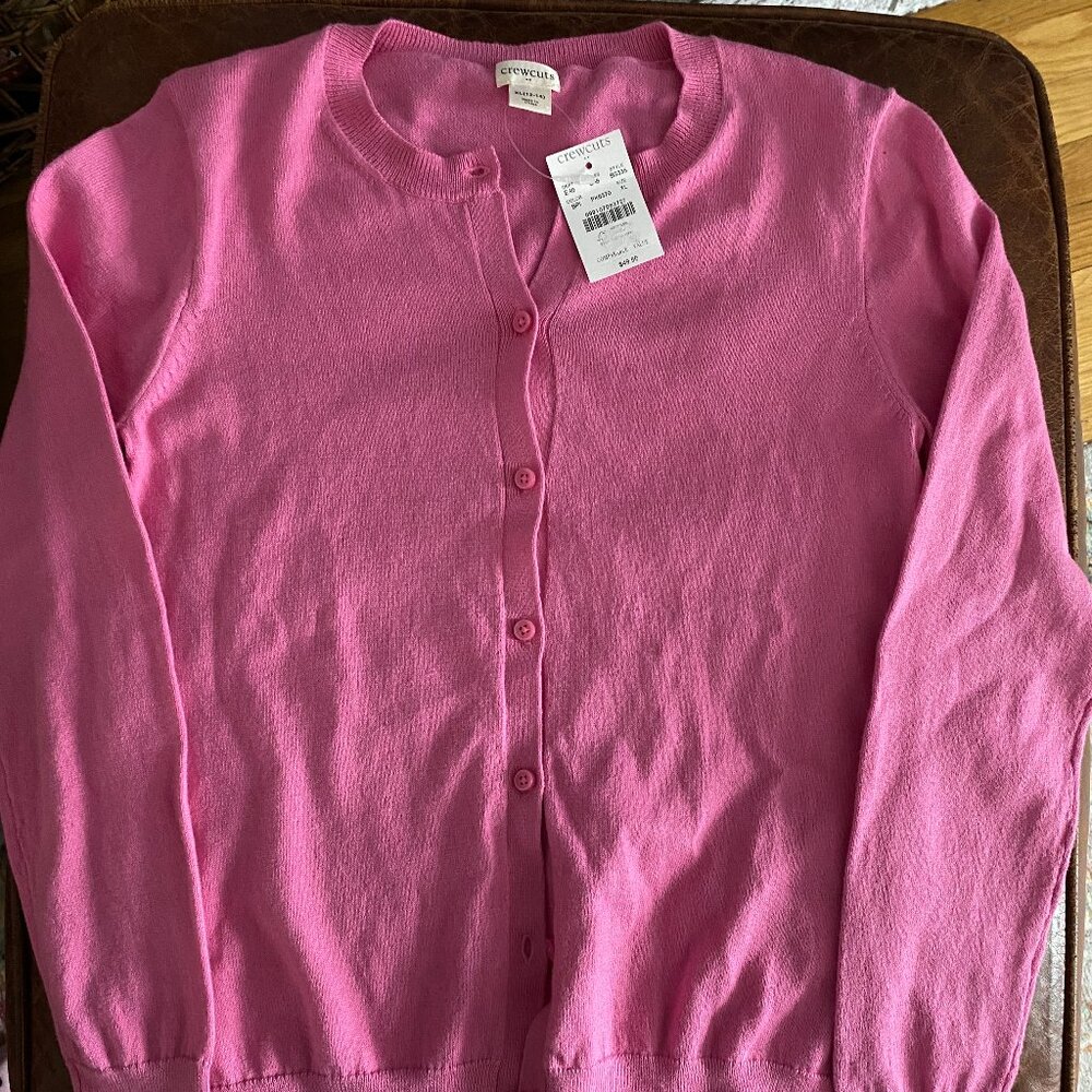NWT J. Crew Crewcuts Kids Bubblegum Pink Sweater size 12-14